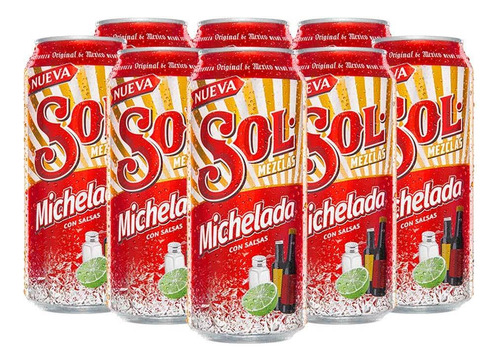 Cerveza Sol Michelada RTD lata 473 mL 24 unidades