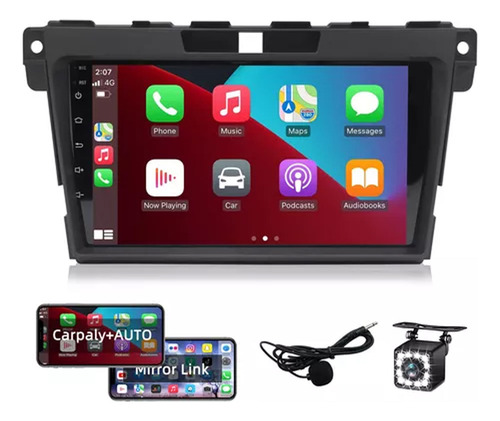 Estéreo 2+32gb Carplay Cámara Para Mazda Cx7 2008-2015 Gps Color Negro