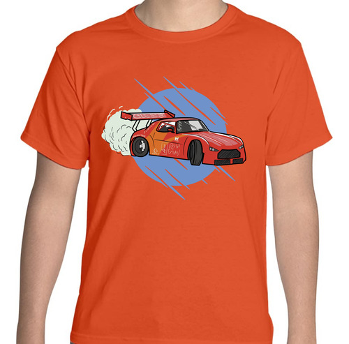 Playera Manga Corta Diseño Auto De Carreras - Auto Cartoon