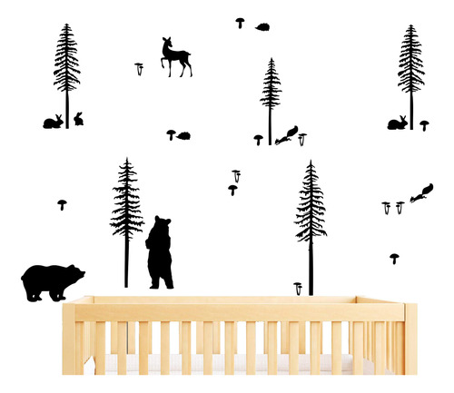 Yyart Woodland Animals - Adhesivo Decorativo Para Pared, Dis