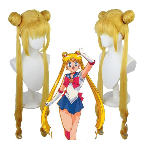 Ebingoo-sailor Moon Cola De Caballo Peluca Sintética Cosplay