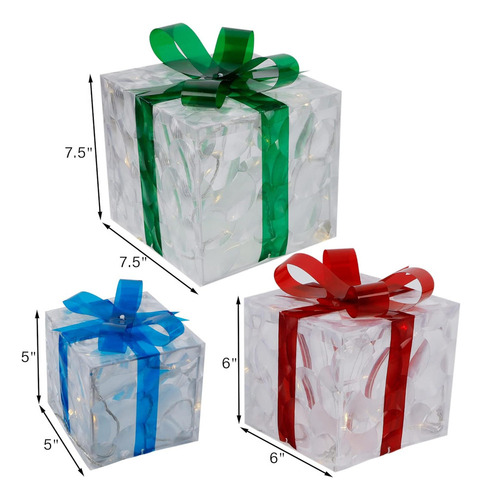 F Caja De Regalo/juego De Luces Navideñas De 3 Piezas