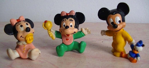 Minie Y Mickey Bebés. Muñecos De Goma (vintage) X 3