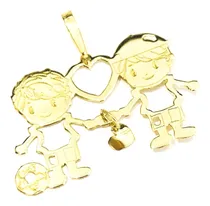 Comprar Pingente Dois Filhos Meninos Irmãos Gêmeos Em Ouro 18k 