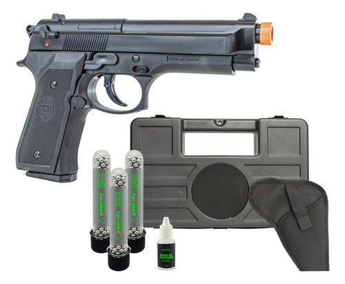 Pistola Mola M92 + Maleta + Coldre + 600 Bbs Alumínio + Óleo