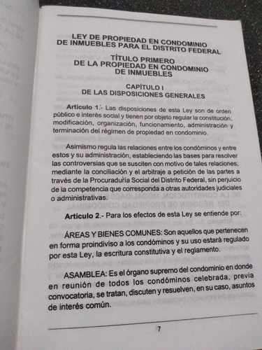 Ley De Propiedad En Condominio De Inmuebles Para El Df (Usado)