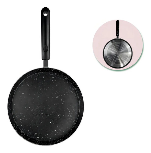 Sartén Antiadherente Hanlala Aluminio Negro 22cm Compatible Inducción Negro