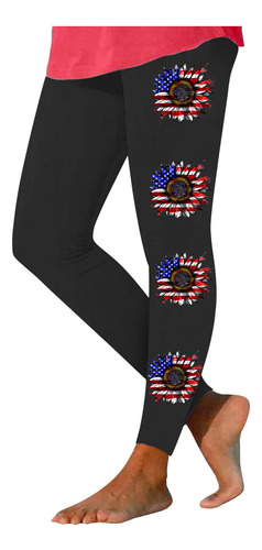 Leggins G Para Mujer Con Estampado Del Día De La Independenc