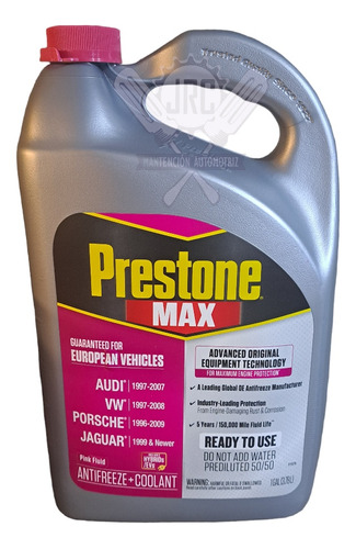 Prestone Antifreeze/coolant 50/50 Color Rosado 3.75 Litros