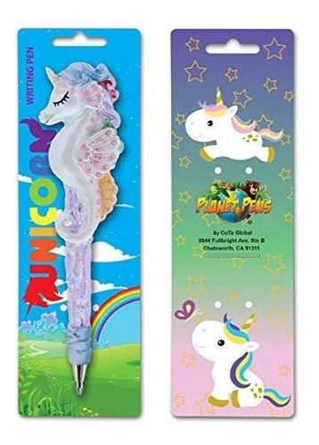 Bolígrafo - Sparkle Seahorse Unicorn Novelty Pen - Unique Ki