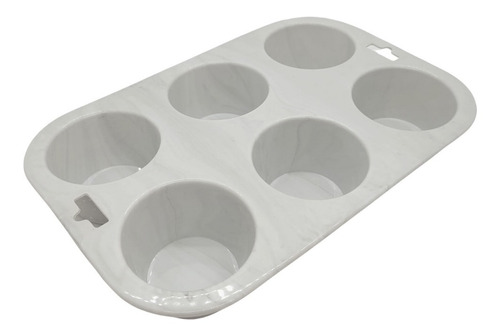 Molde Muffin X 6 Unidades Para Horno Silicona Simil Mármol