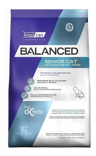 Vitalcan Balanced Gato Senior  X 7.5 Kg