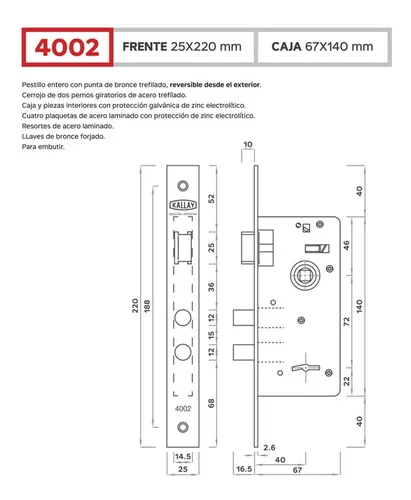 Cerradura Exterior Kallay 4002