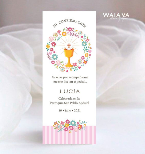 Imagen 3 de 10 de Tarjetas Confirmación Nenas Señalador X 3u