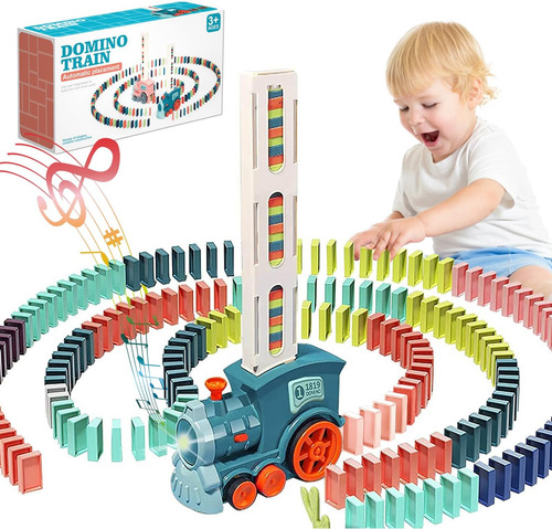 Juego De Juguetes Domino Train Para Niños, 100 Pcs Bloques Y