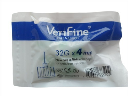 Aguja Verifine 32 G X 4 Mm - Pack 100 Unidades