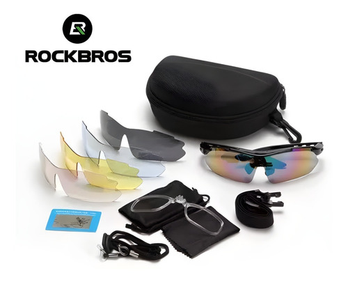 Lentes Gafas De Sol Uv 400 C/ 5 Lentes   - Rockbros