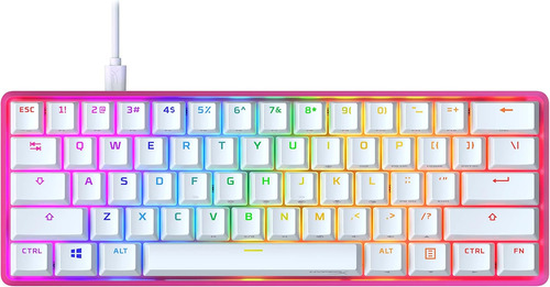 Teclado Mecânico Hyperx, De 60%, Rgb, Switch Rojo, Rosa