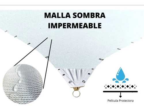 Malla Sombra Impermeable 4x1 M 90% Beige Raschel Reforzada 