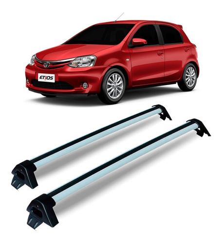 Rack Teto Toyota Etios Hatch & Sedan Aluminio Prata