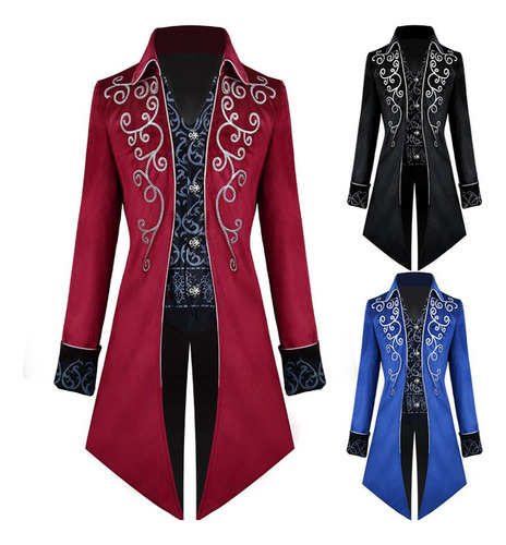 Vintage Style Men Women Medieval Tailcoat Victorian