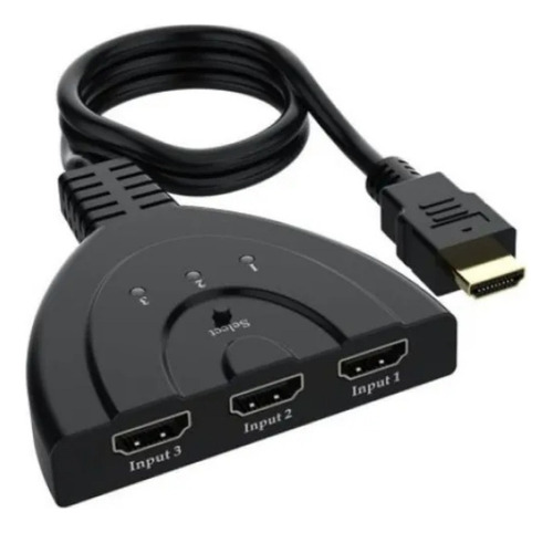 Adaptador Multiplicador Hub Switch Hdmi 3x1 Splitter 4k 3d