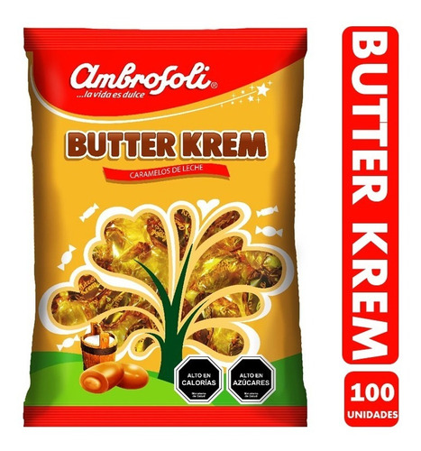 Caramelos Ambrosoli Butter Krem - (bolsa Con 100 Unidades).