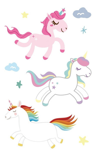 Imagen 8 de 10 de Tatuajes Temporales Tattoo Unicornio X10 Planchas Souvenir