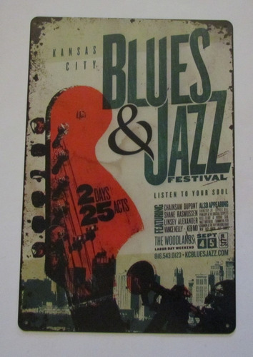 Poster Anuncio Cartel Festival Blues Jazz Kansas Decoracion