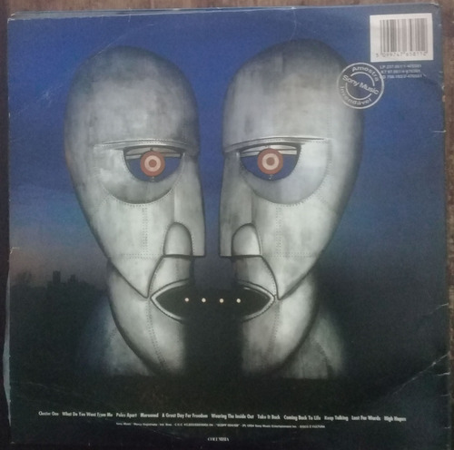 Imagem 4 de 7 de Lp Vinil Azul (vg+) Pink Floyd The Division Bell Ed Br Promo