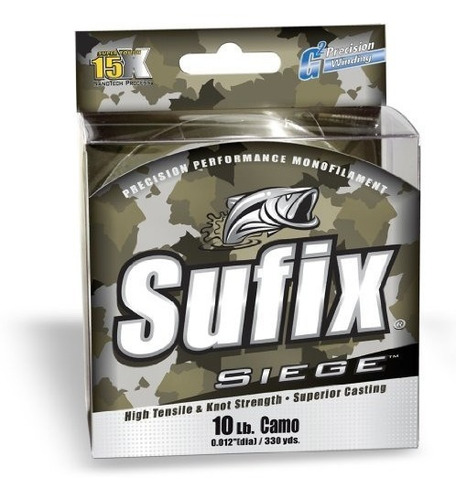 Sufix Siege 330-yards Tamaño Del Carrete Línea De Pesca (cam