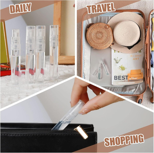 100pcs 5ml+3ml Mini Botellas Spray Perfume Plásticos