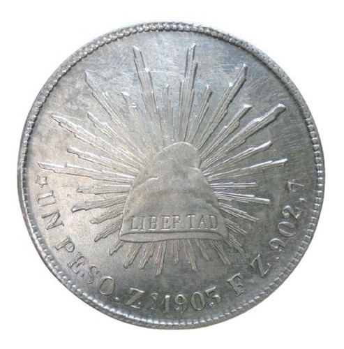 México 1 Peso Zacatecas Zs. 1903 F. Z. Plata Ley 0.9027