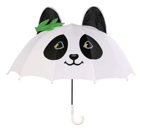  White Panda Umbrella With Fun Popout Ears And Bamboo