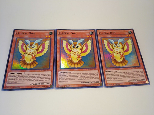 Yugioh 3x Fluffal Owl Super Rare Em Inglês 