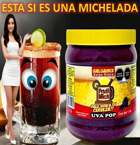 Salsa Frutimich Uva Pop Para Ricas Micheladas
