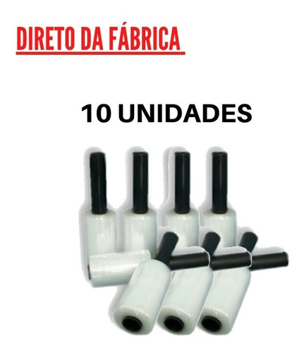 Kit 10 Rolos - Filme Stretch C/ Aplicador Giratório