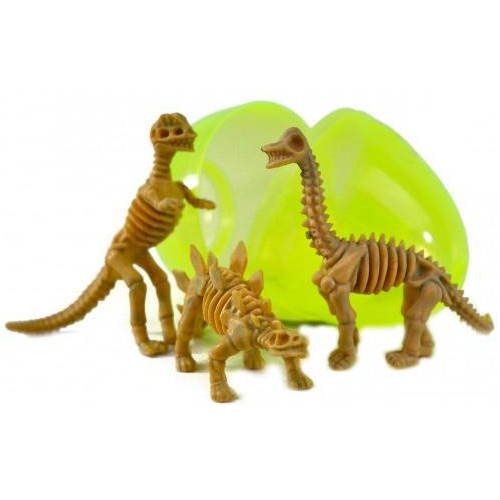 Ovo De Dinossauro Com 03 Esqueletos De Dinossauros