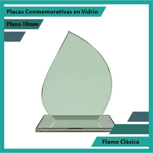 Placas De Reconocimiento En Vidrio Flame Clásica Plano 10mm