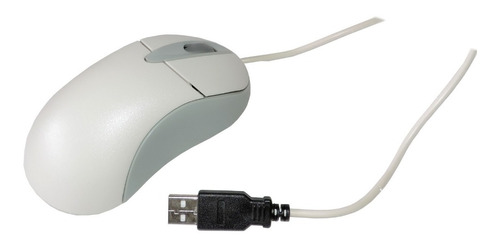 Mouse Branco Óptico Ergonómico Itautec Usb Com Fio -