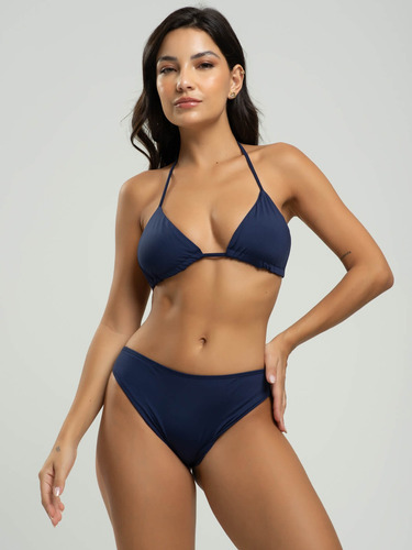 Biquini Cortininha Comum Liso Feminino Moda Praia Verão