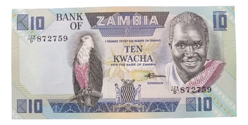 Billete De Zambia, 10 Kwacha 1986-1987