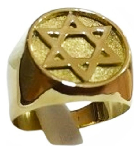 Anel Estrela De Davi 15 Gramas Ouro 18k 750