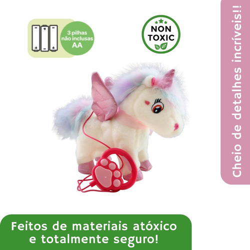 Bicho Pelúcia Unicórnio Canta Repete Fala C/ Luzes - Zoop