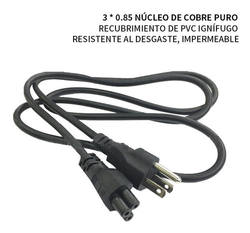 Imagen 4 de 7 de Cable De Alimentación Con 3 Clavijas Para Computadora 1.5 M