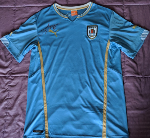 Camisa Seleção Uruguai _ Copa 2014 _ Autografada Por Lugano