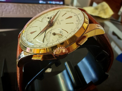 Cronógrafo Valjoux 22 Corda Manual Invicta Ouro 20 Microns (Usado)