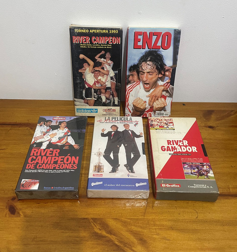 5 Vhs Videos River Campeon Pelicula Cassette El Grafico Tyc (Usado)