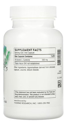 Thorne Nac N-acetyl Cysteine 500mg X 90 Caps