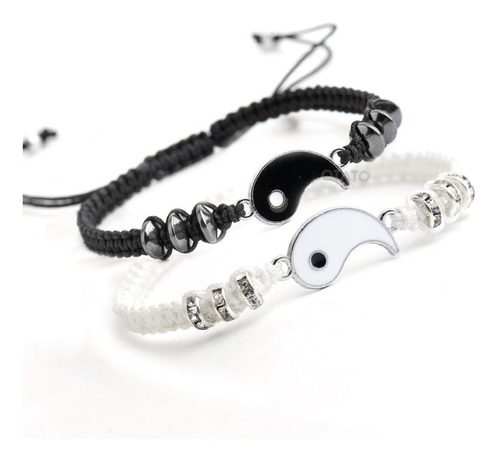 Imagen 2 de 10 de Pulseras Para Parejas Distancia Yin Yang Para Compartir